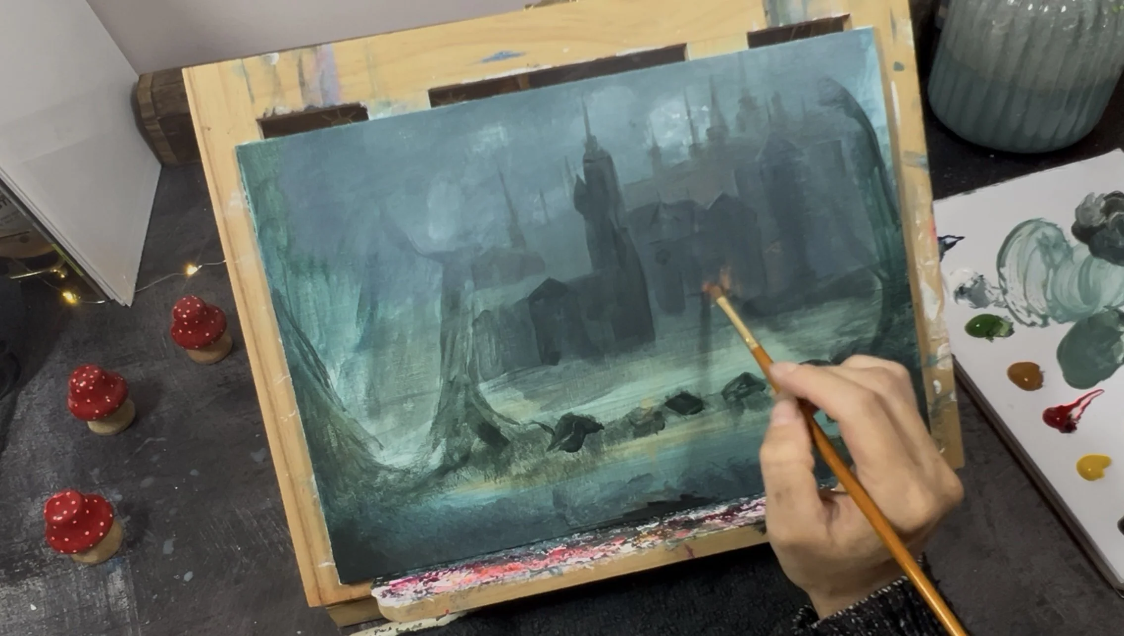 This week I’m painting a scene from my story…