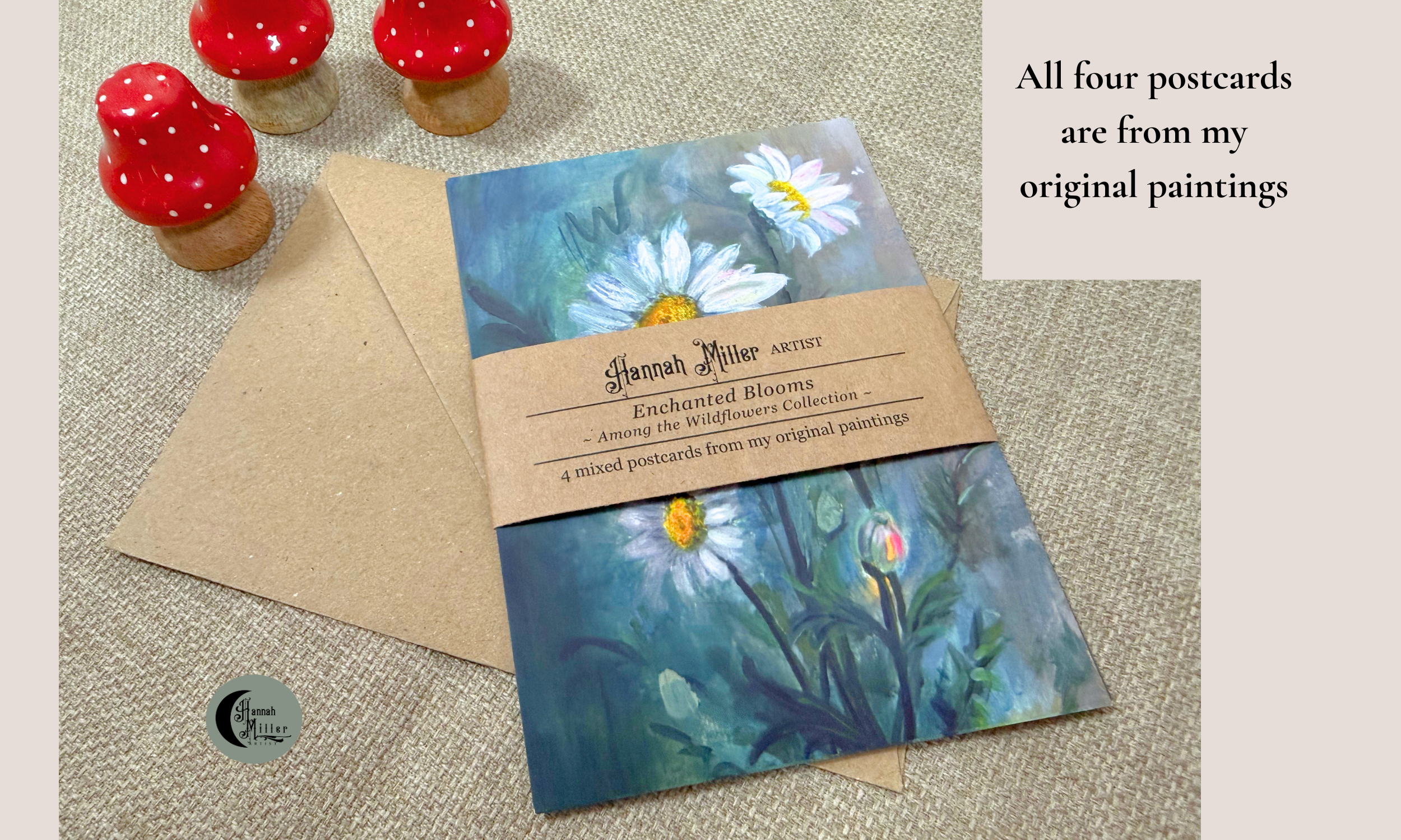 Flower art print set with envelopes