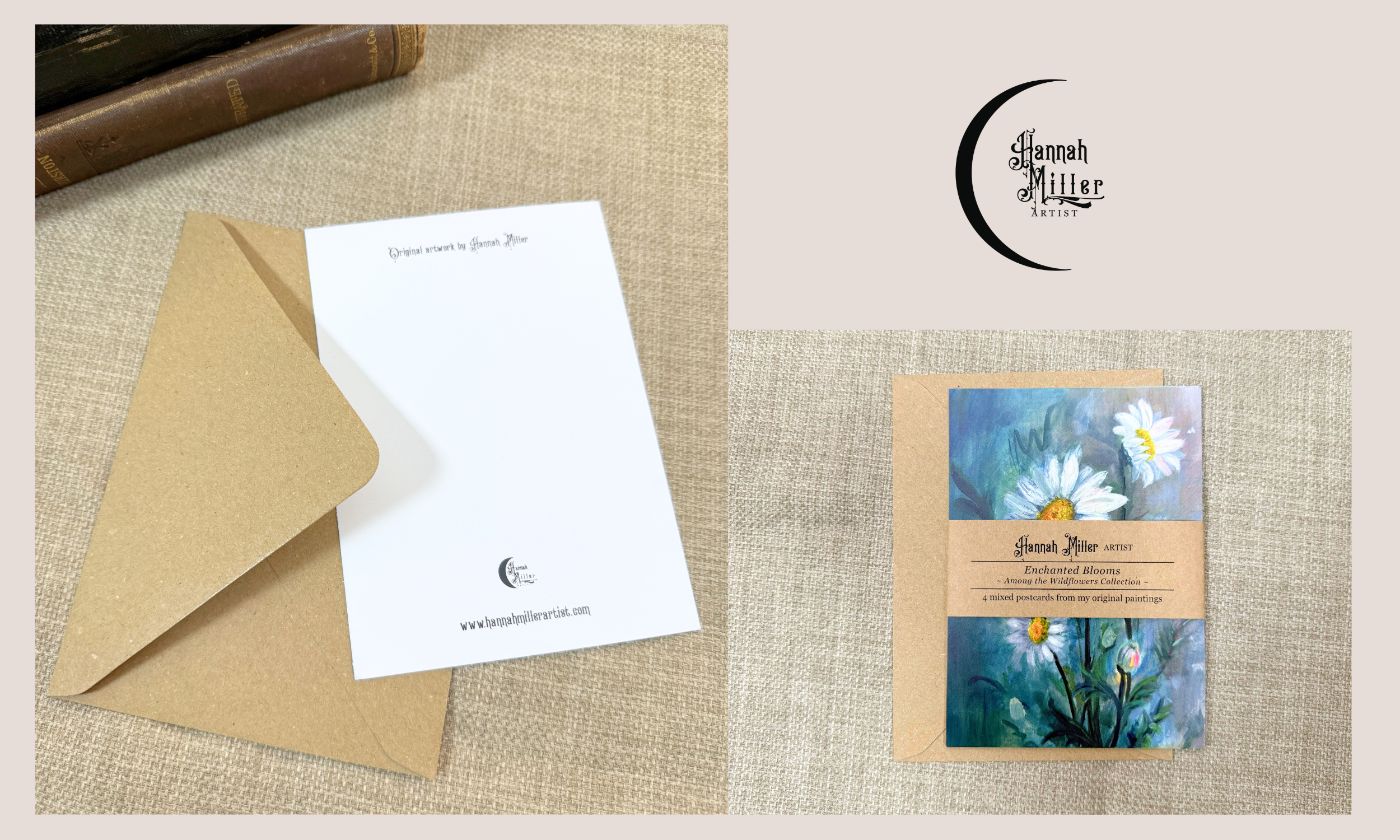 Image of front and back of postcard flower prints