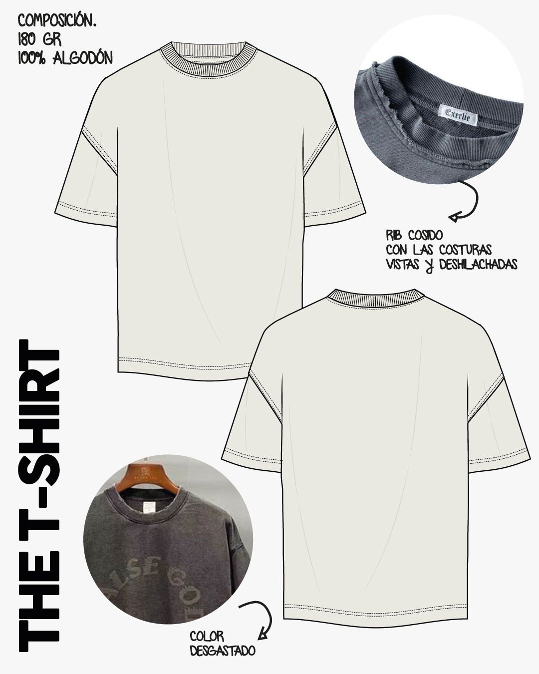| Tacto, pigmento y construcci&oacute;n. |⁠
⁠
Hay prendas que no necesitan logo para tener identidad.⁠
Esta camiseta parte de una b&uacute;squeda muy concreta: c&oacute;mo lograr un acabado desgastado que sea est&eacute;ticamente potente, t&eacute;cn