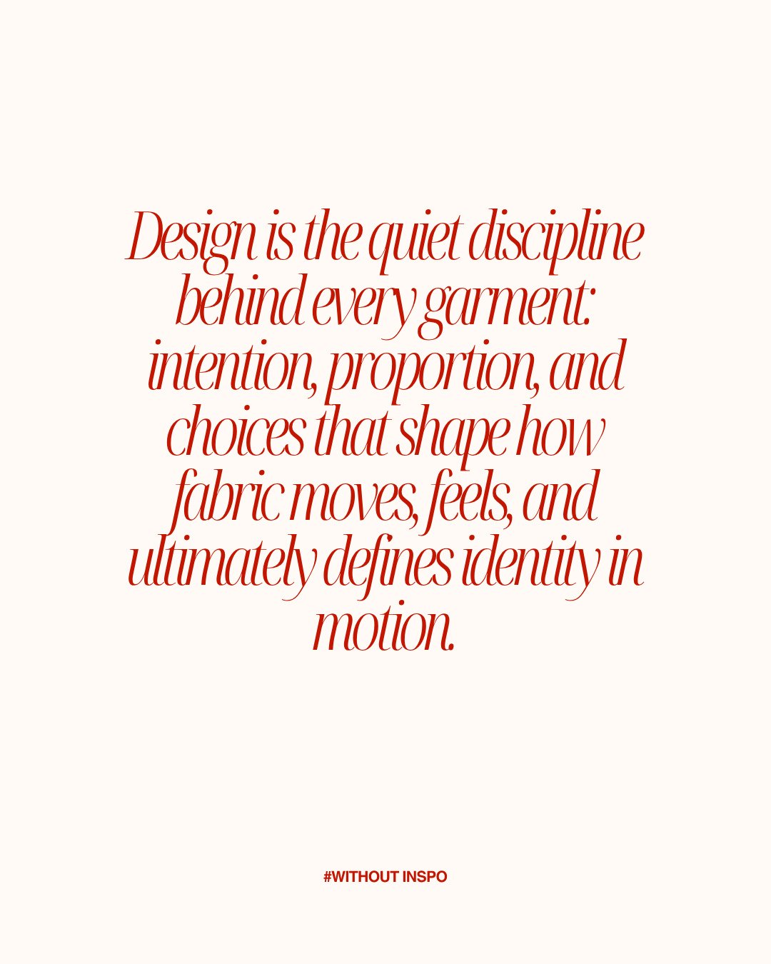 El dise&ntilde;o es una disciplina silenciosa.⁠
Detr&aacute;s de cada prenda hay intenci&oacute;n, proporciones bien medidas y decisiones que determinan c&oacute;mo se mueve y se comporta un tejido.⁠
Nada es casual: la estructura, la ca&iacute;da, la