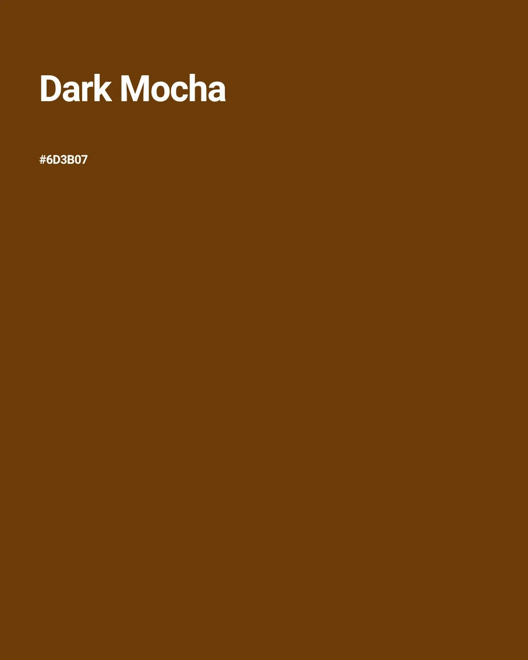 Dark Mocha⁠
Un marr&oacute;n profundo y c&aacute;lido, con matices tostados que recuerdan al caf&eacute; oscuro, la tierra seca y el cuero envejecido. Un tono con peso visual, elegante y envolvente, que aporta profundidad sin endurecer.⁠
⁠
#6D3B07