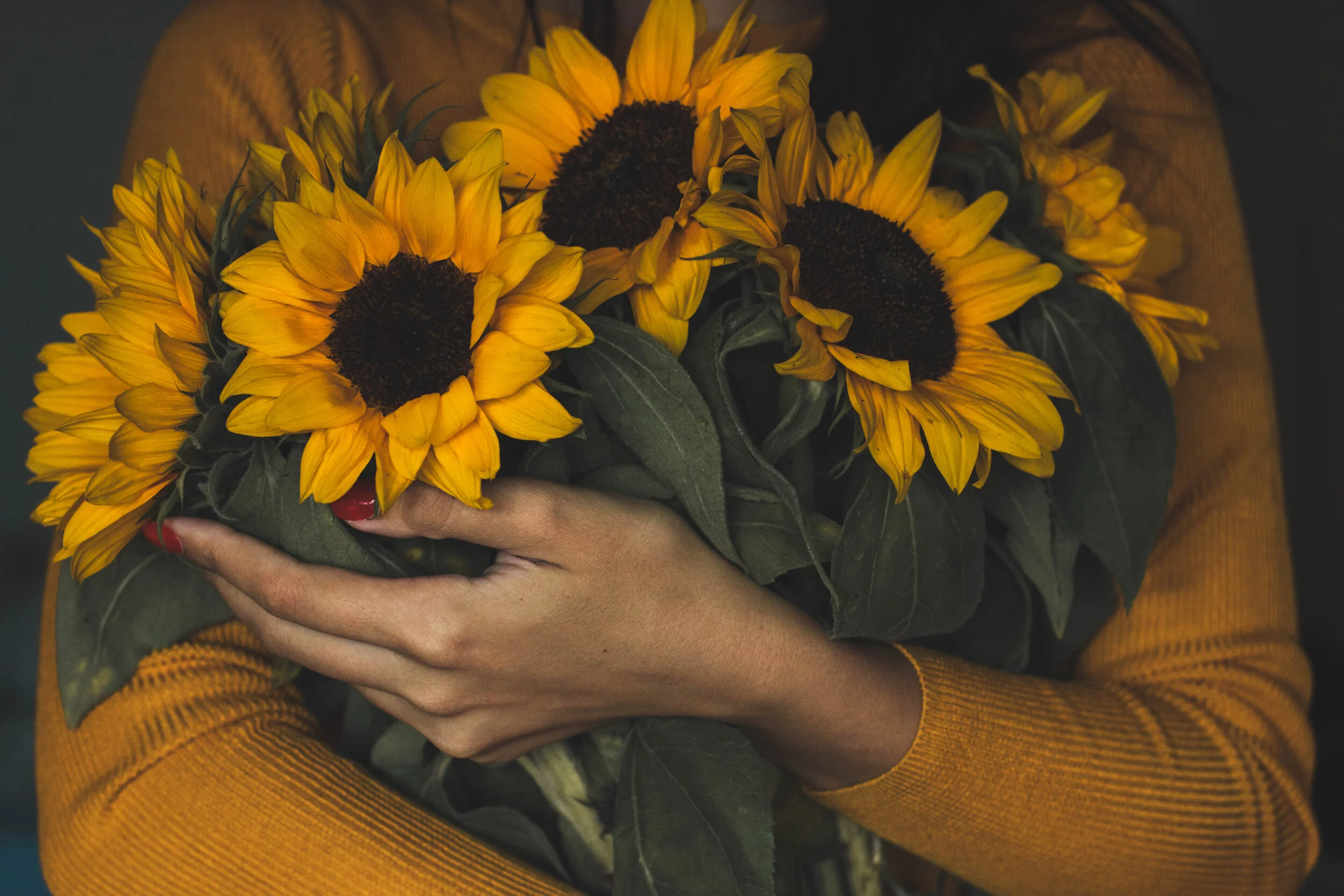 Canva - Woman Holding Bunch Of Sunflowers.jpg