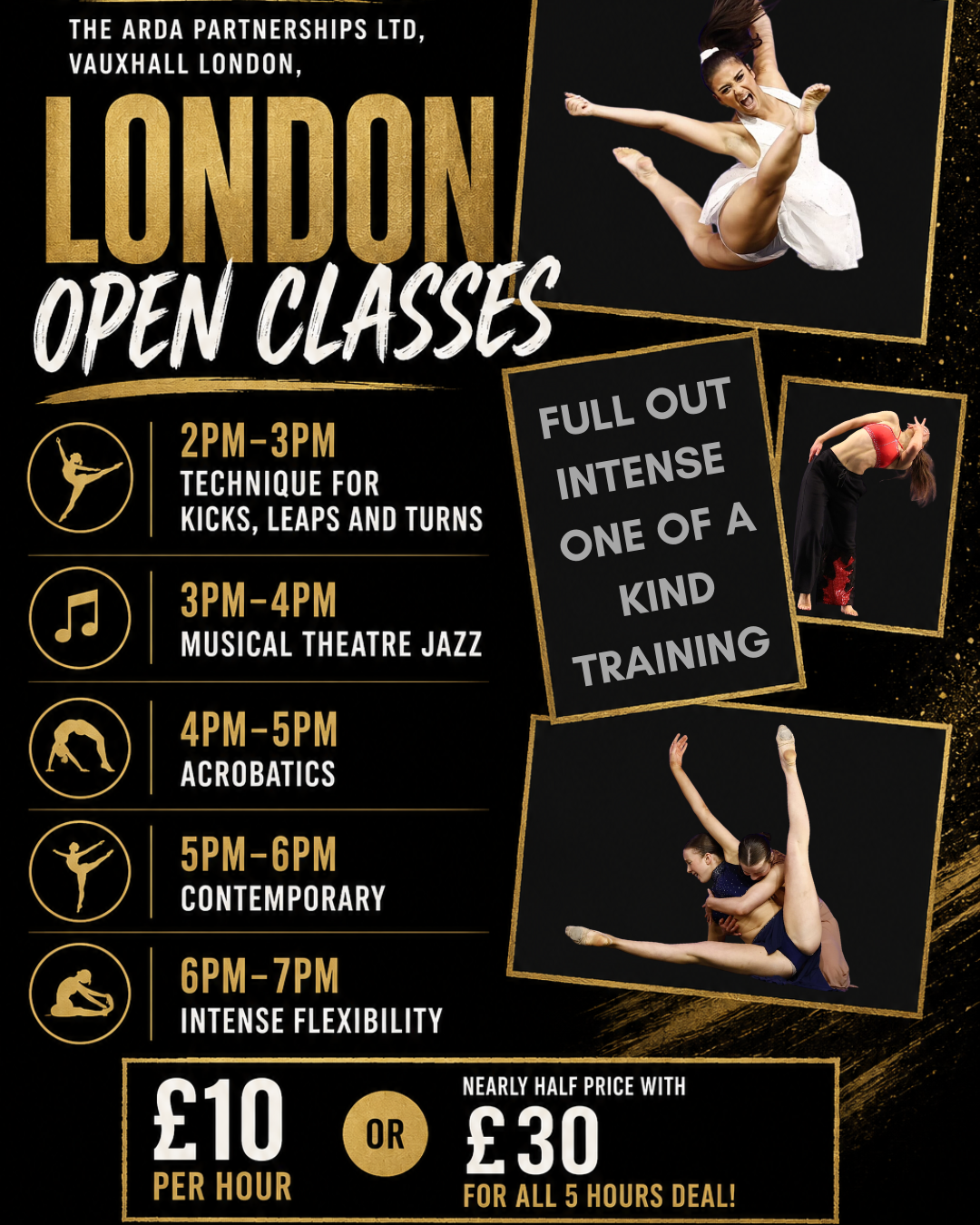 OPEN LONDON CLASSES - FRIDAY 31ST JULY