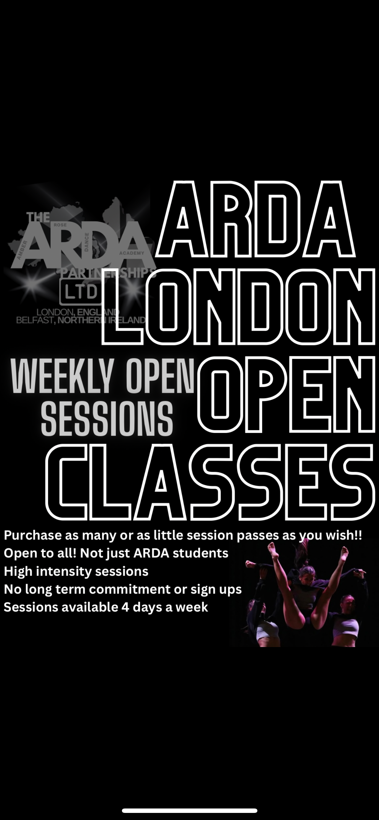 ARDA LONDON - OPEN CLASSES PASSES