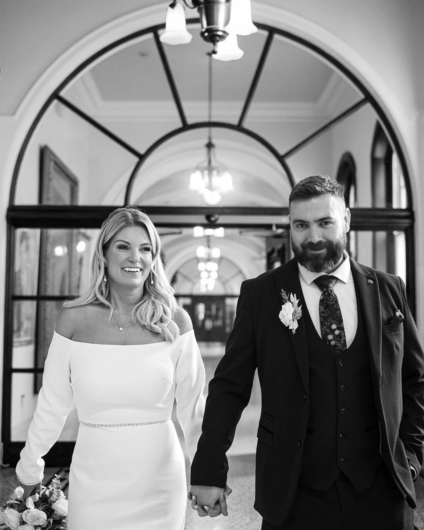 Claire &amp; Mark; a quiet, elegant Belfast City Hall wedding with an easy rhythm to it. Calm moments, soft light through the corridors, and the kind of day that never felt rushed.

Claire&rsquo;s off-the-shoulder dress set the tone from the start. C