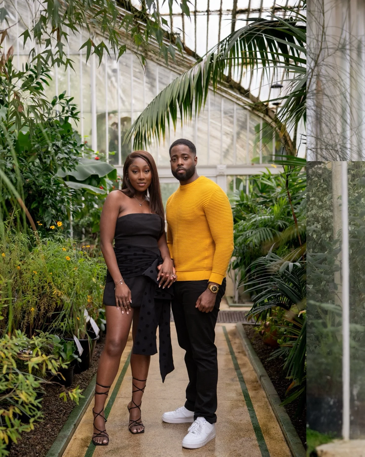 London &rarr; Belfast
David flew over in secret last weekend to surprise Emmanuela and propose at her hotel. 

Straight after their engagement we headed across town to the Palm House for a quick photoshoot. The next day we went up to the north coast 