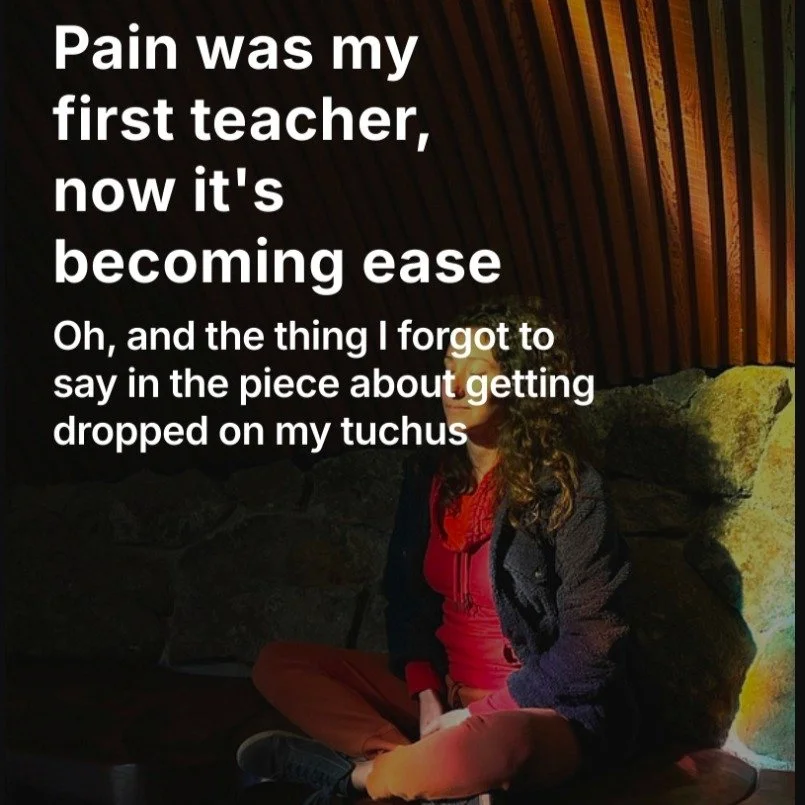 🐍Full piece on my substack
(https://embodiedway.substack.com/p/pain-was-my-first-teacher-now-its)

🤸I&rsquo;ve been toiling, over-efforting and overdoing since I was 9 years old and first started shaving my legs (and arms) because I thought that&rs