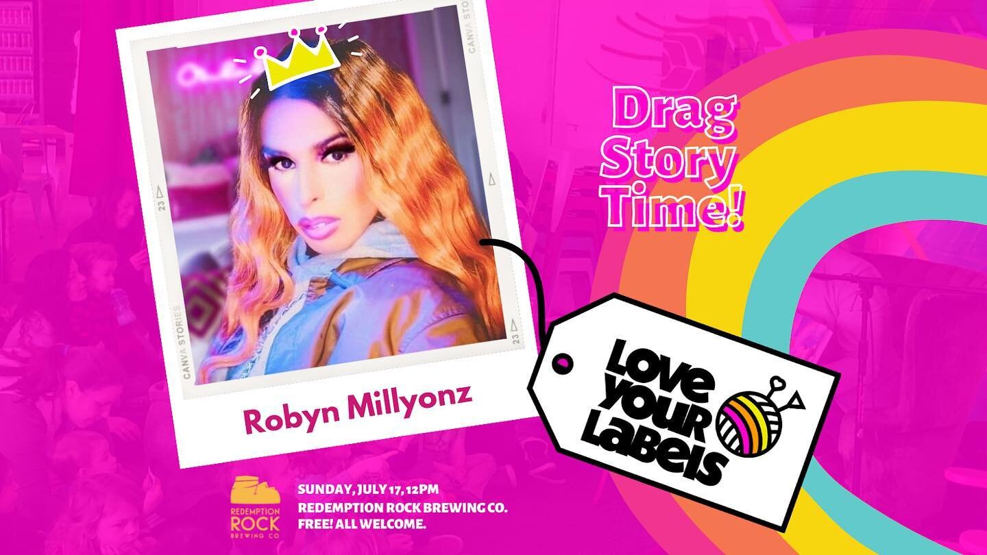 It's that time of the month again.... Drag Storytime! Please stop by next Sunday at @rr_brewingco and join us for some stories with Robyn Millyonz! Remember to RSVP to our Facebook event. See you there!