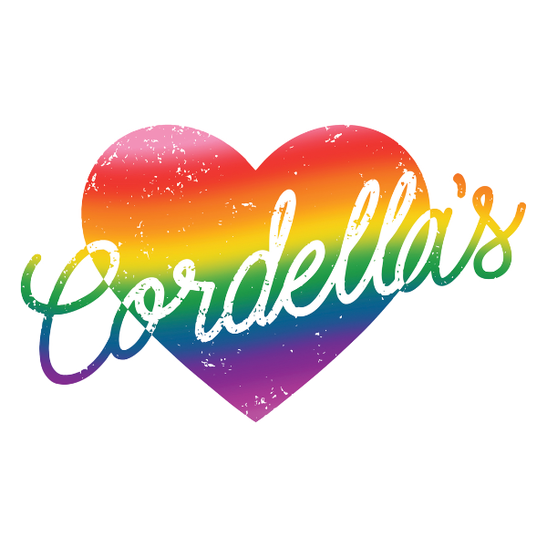 Cordella's Coffee Logo in Rainbow