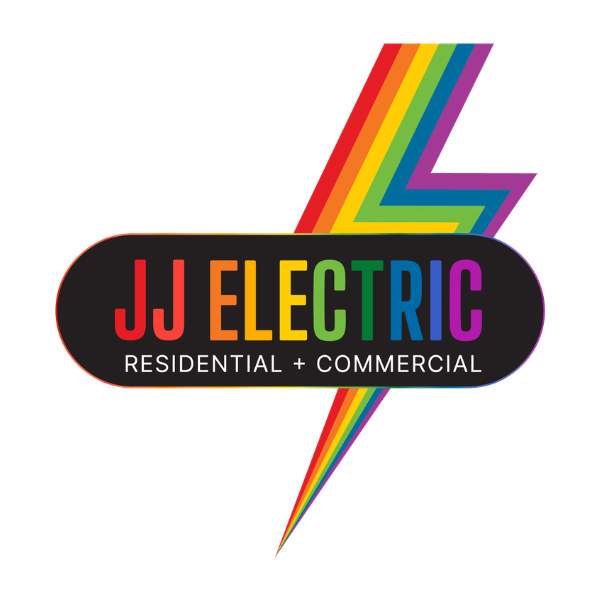 JJ Electric Logo in Rainbow