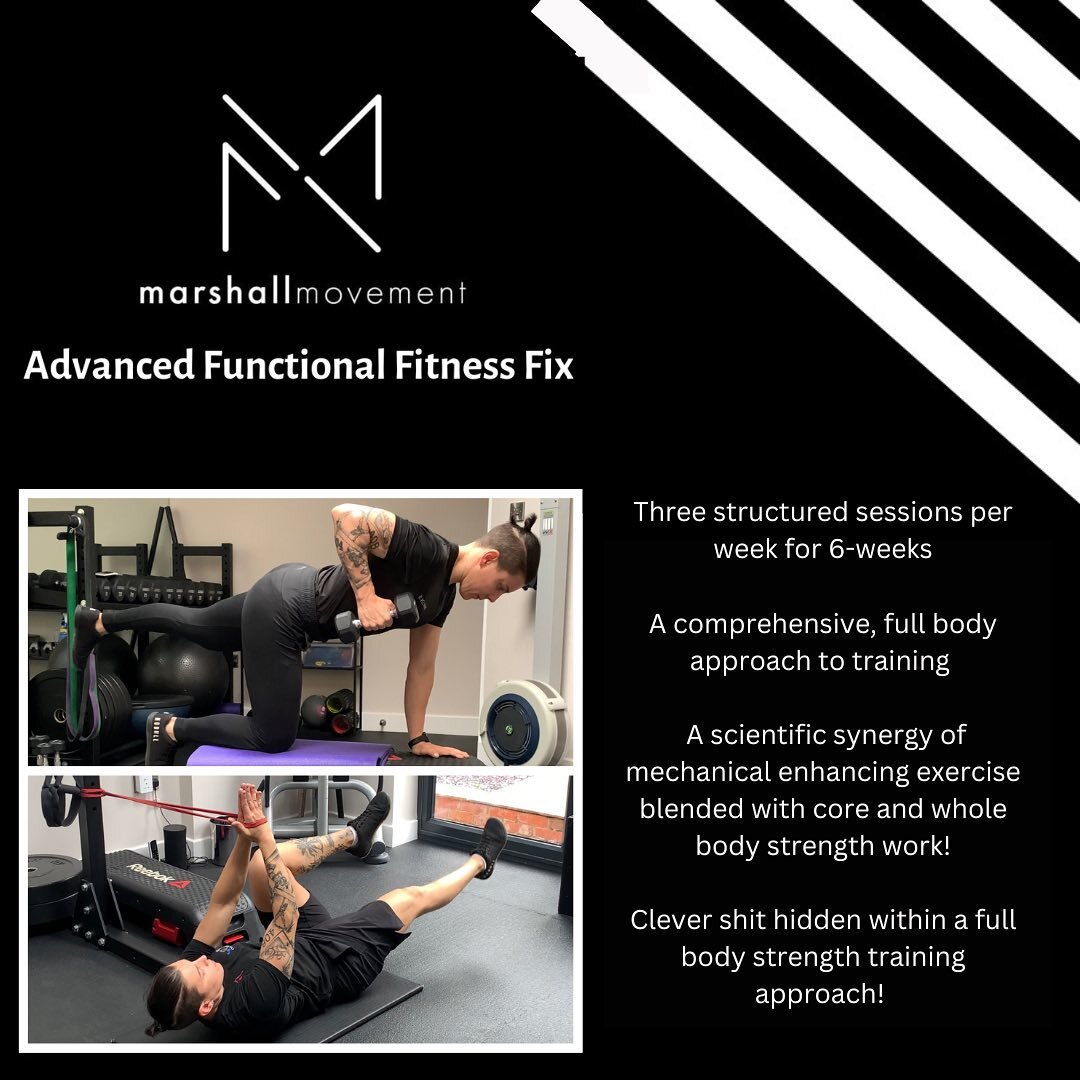 Advanced functional fitness fix 👩🏻&zwj;🔧

 Available NOW! 

▪️ONLY 70 for a comprehensive 3 sessions a week

▪️1-2-1 support and feedback as required through the app for the duration of the course 

▪️Exercise science, structure and accountability
