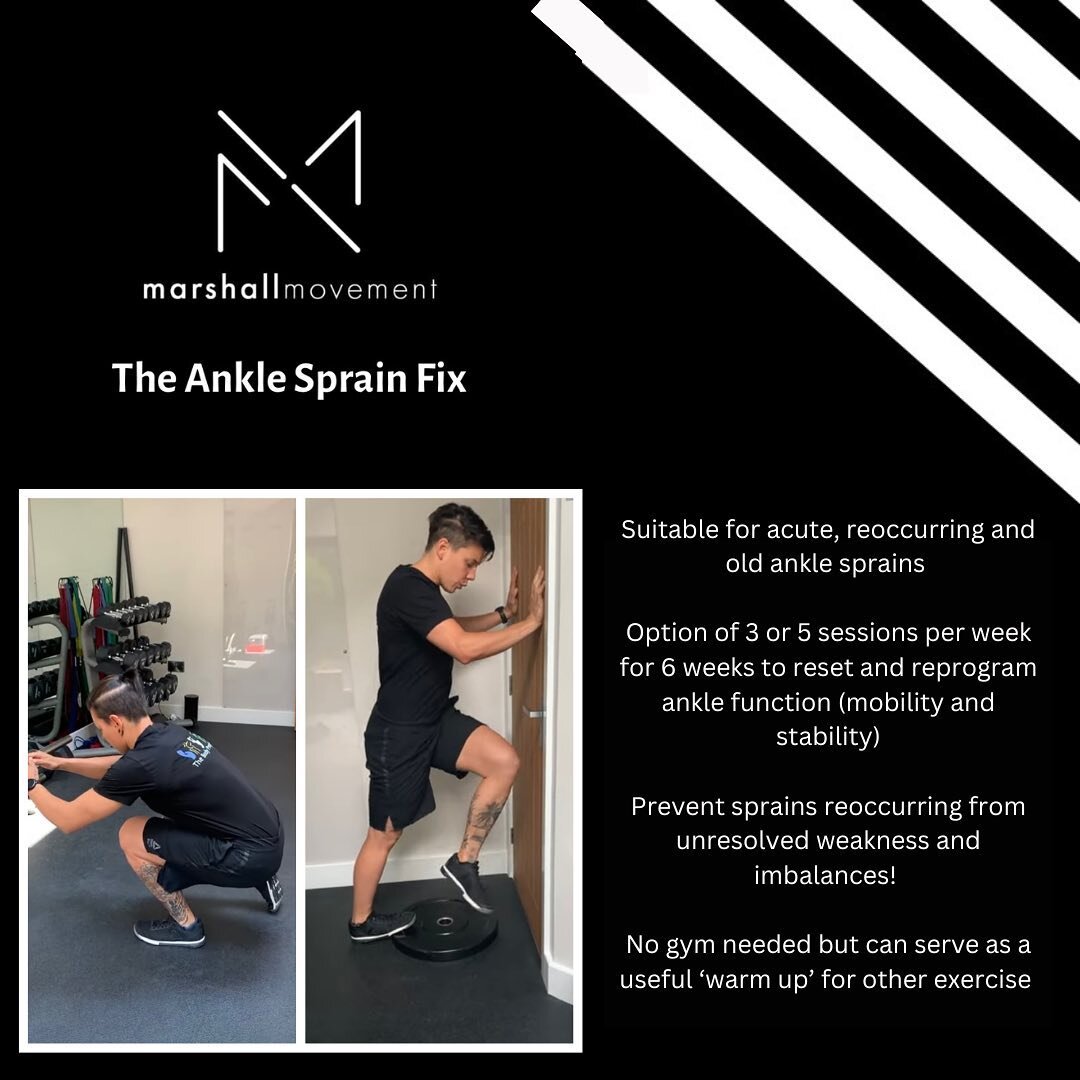 The latest addition to the menu 🤩

The ankle sprain fix is designed to progressively retrain flexibility, strength and function at the ankle after ligament damage (however severe)

▫️Research shows a significant reduction in reoccurrence of sprains 