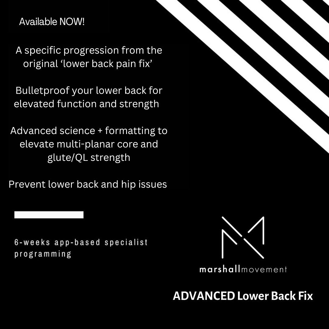 Available NOW! 

The Advanced lower back fix 6-week online program is ready&hellip;..

▪️ONLY 70 for a comprehensive up to 5 sessions a week (can be adjusted to suit schedules)

▪️1-2-1 support and feedback as required through the app for the duratio