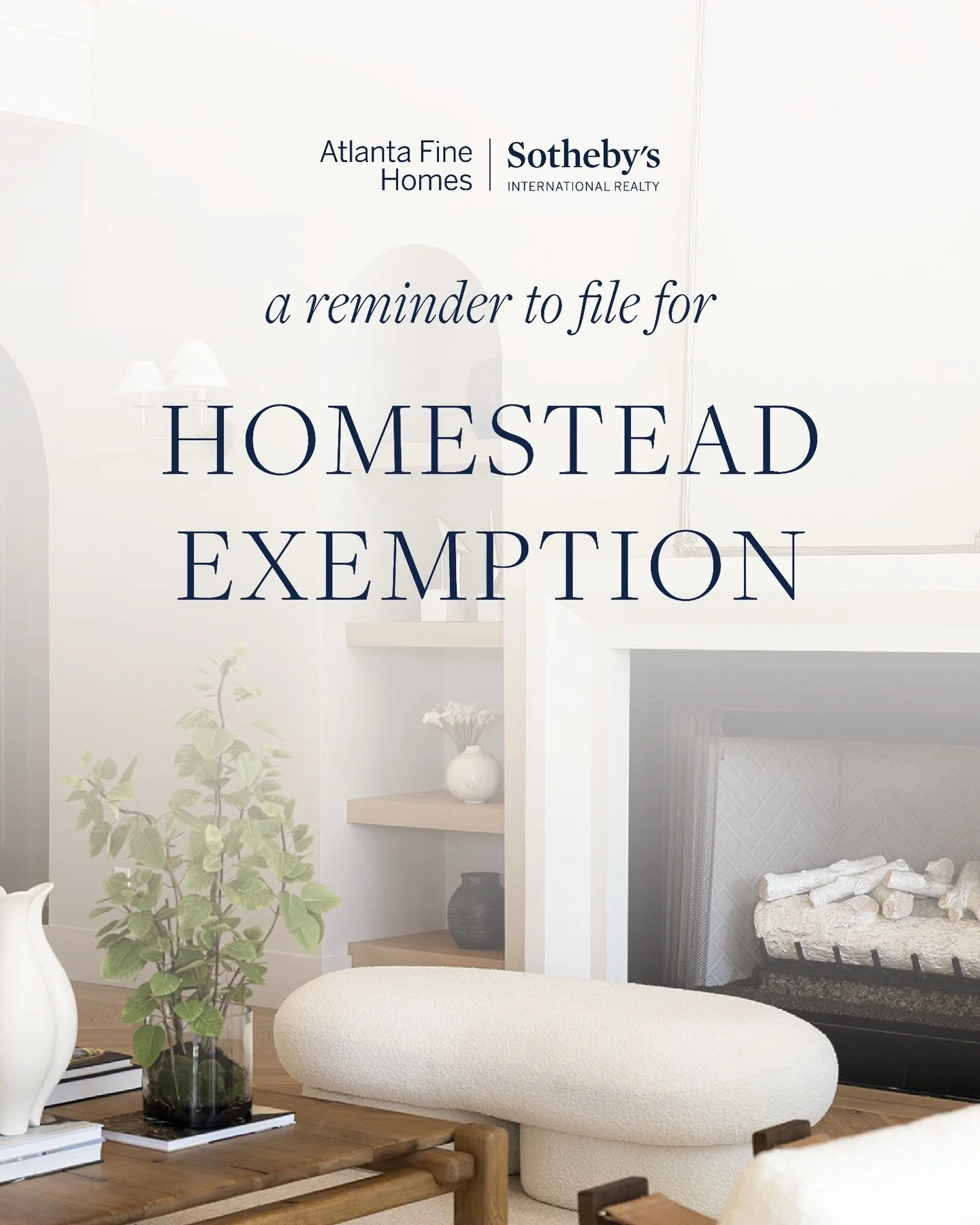 📣Attention 2025 Homebuyers!

If you bought your primary residence last year, remember to apply for Homestead Exemption before April 1, 2026. It&rsquo;s an easy way to save money on taxes for as long as you live there.

Got questions? Feel free to me