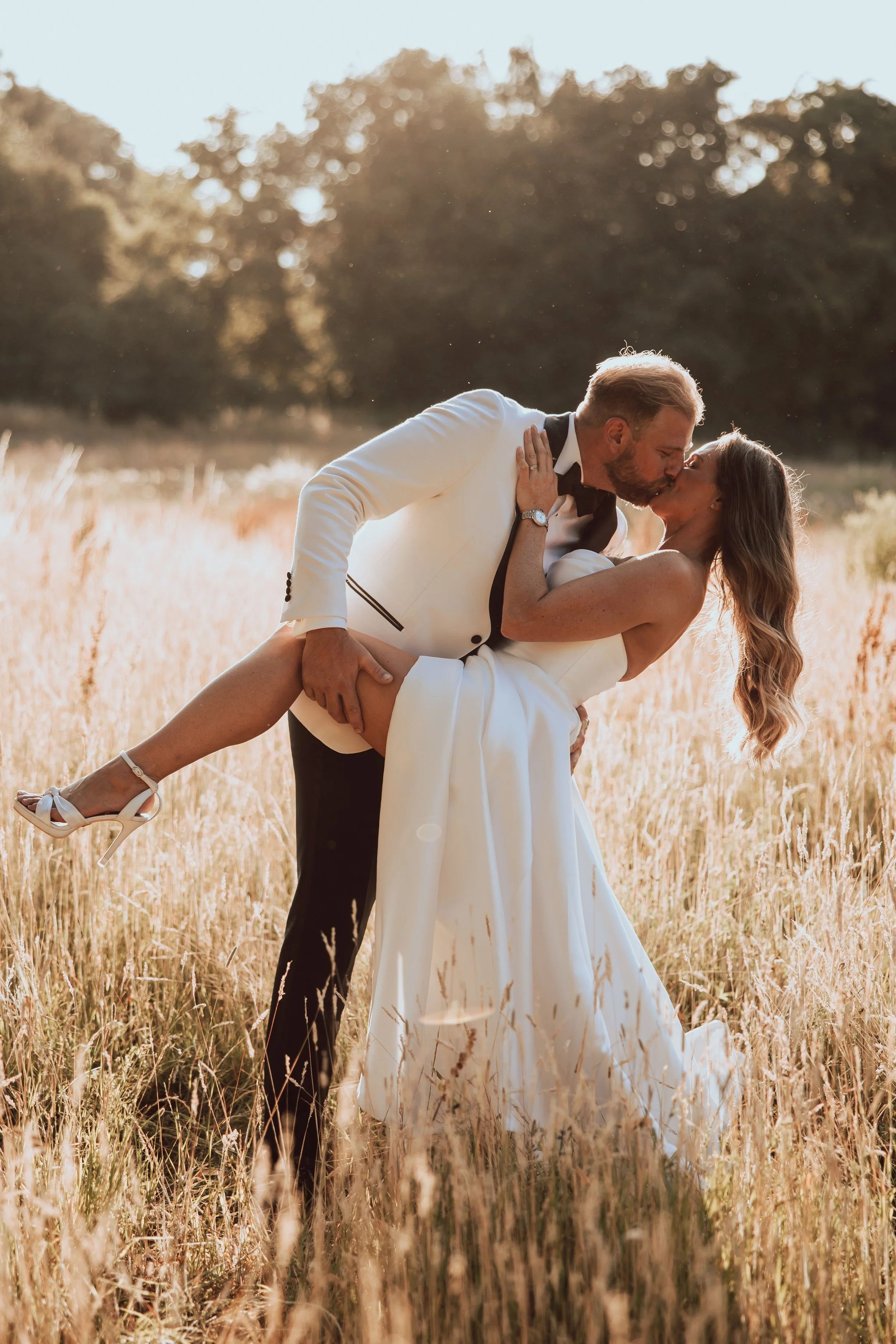 The warren estate wedding photography sunset portrait by photographer liam gillan