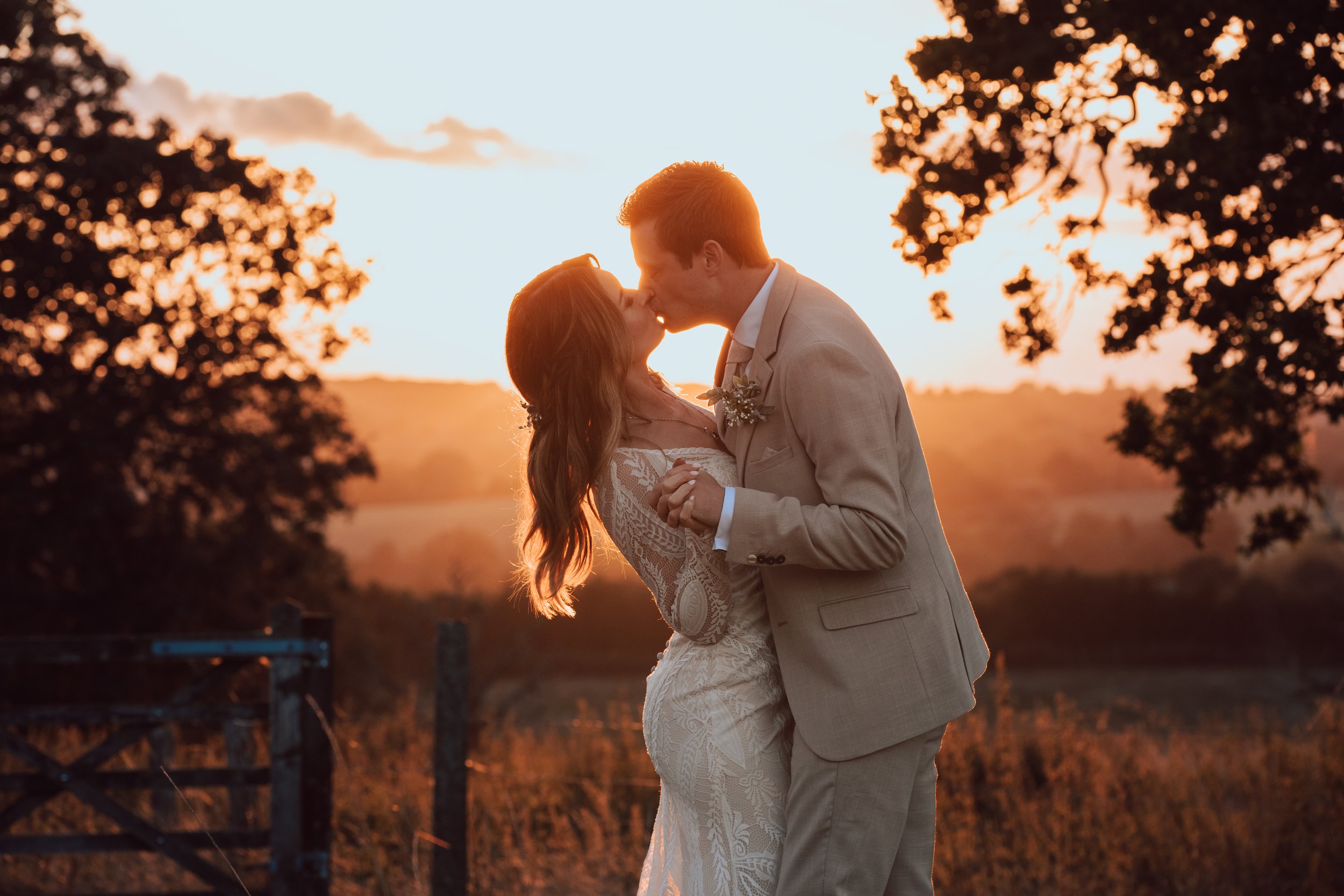 Gaynes Park Wedding Day Editorial Sunset Portraits Photo by Photographer Liam Gillan 