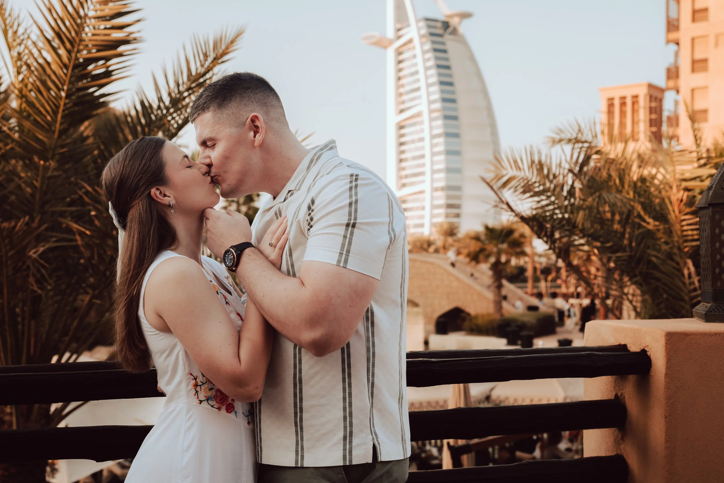 Pre-wedding photoshoot in Dubai featuring Burj Al Arab by wedding photographer liam gillan