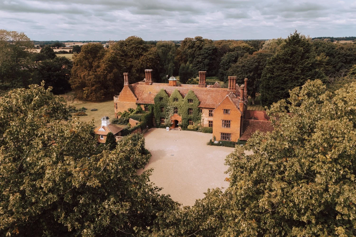 Woodhall Manor Drone Photo from Photographer Liam Gillan