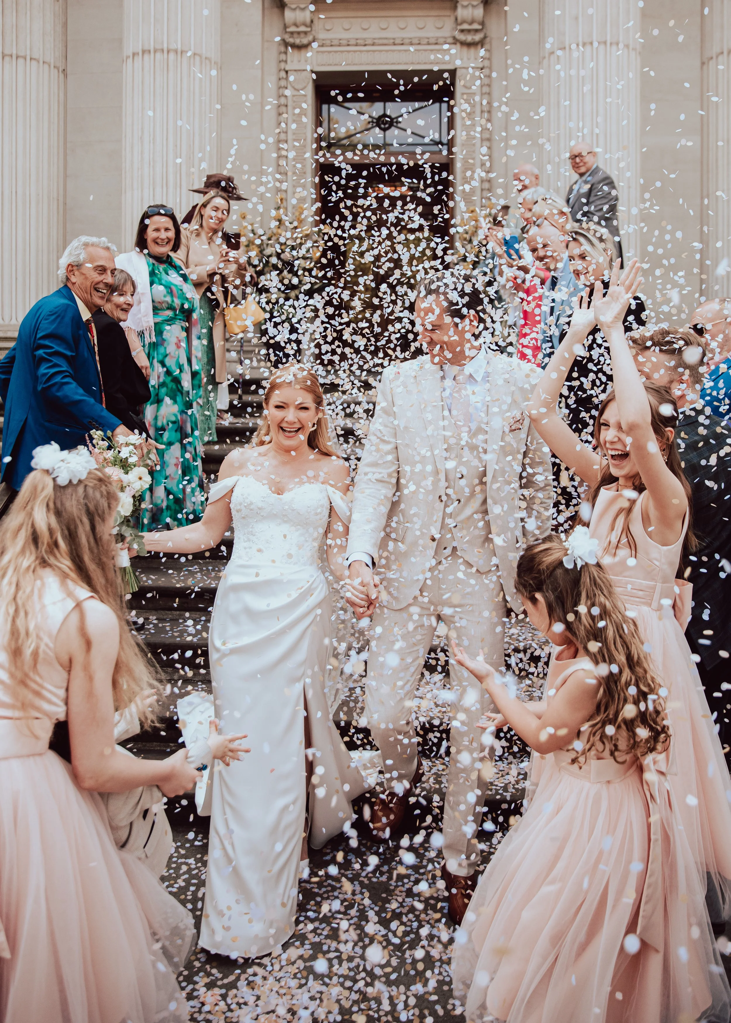 Editorial Confetti Shot at The Old Marylebone Town Hall by Photographer Liam Gillan