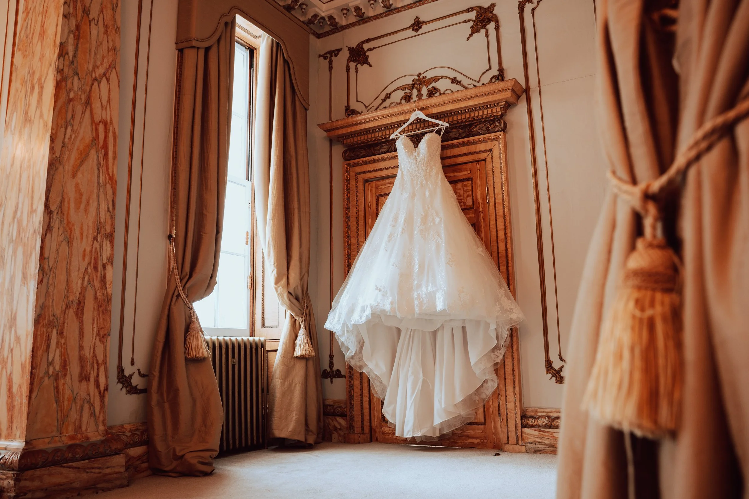 Gosfield Hall Wedding Dress Photographer Liam Gillan