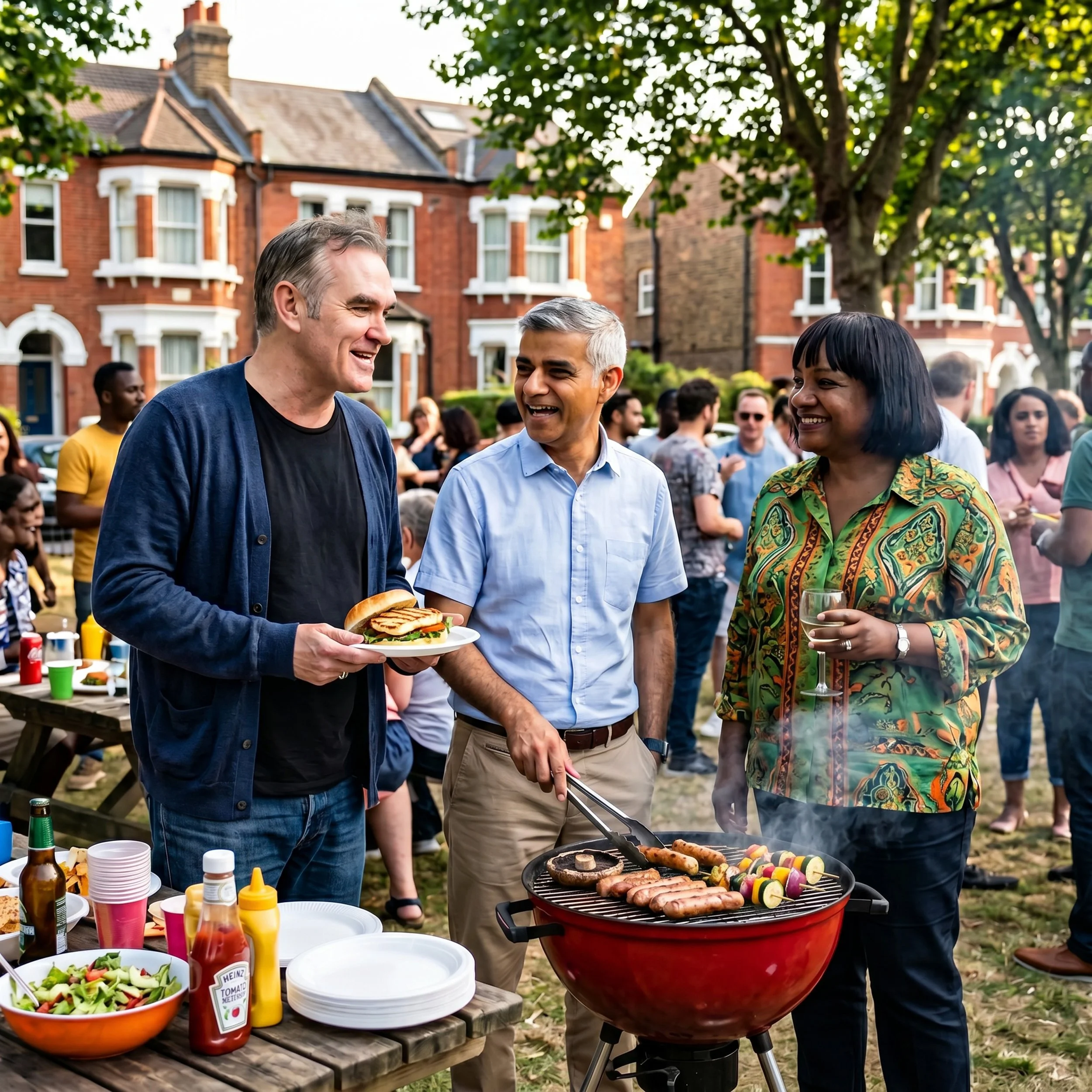 Morrissey at a cook out with Sadiq & Di