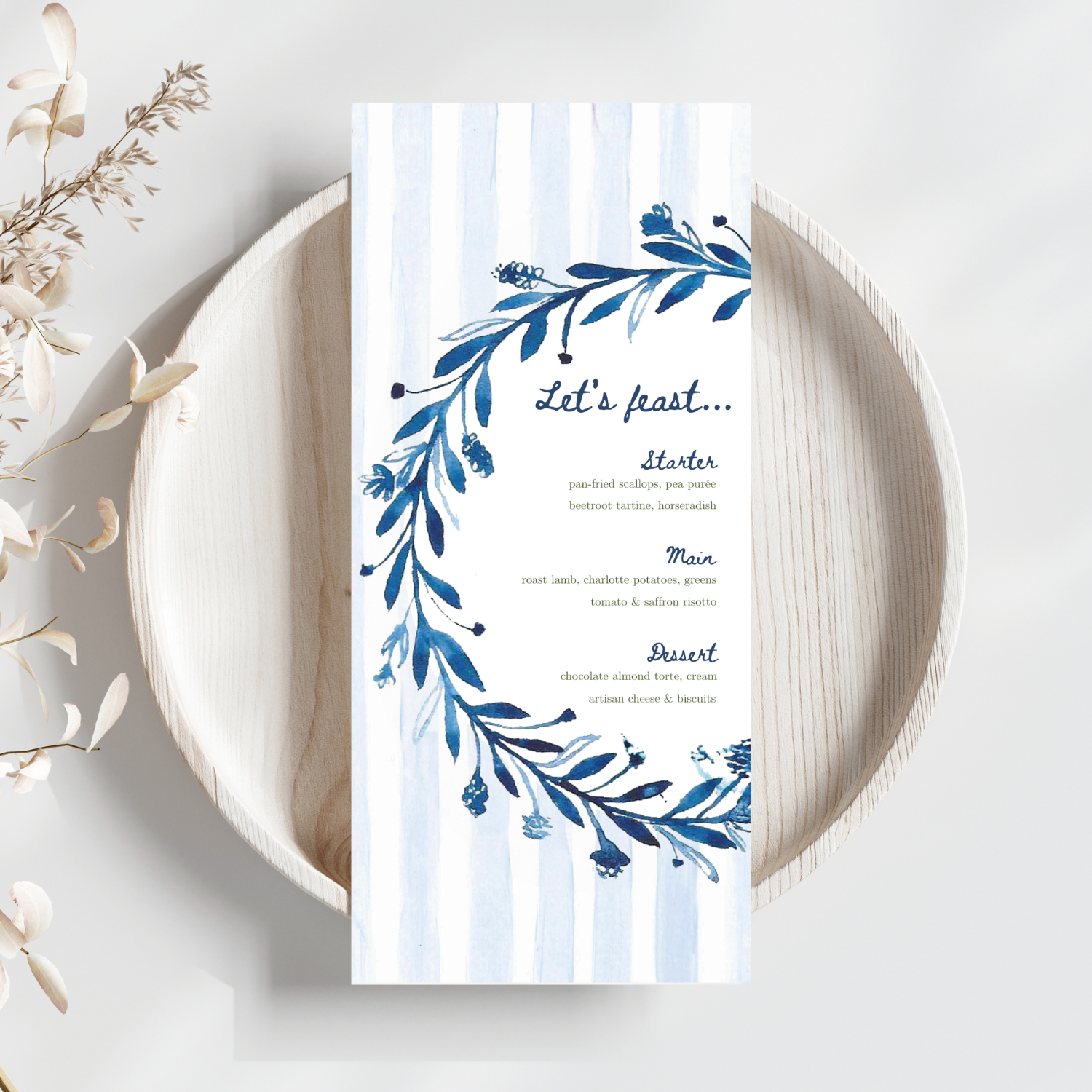 Lunera menu template - EDITABLE TEMPLATE