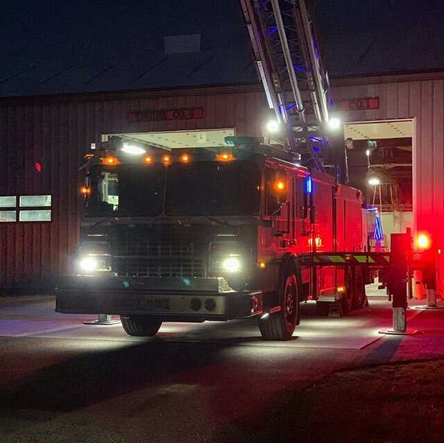 Members of A Platoon doing some night time training with Ladder 1 #local1651 #nkfd #northkingstownfirefighters #iaff #spartansmeal #trainhard