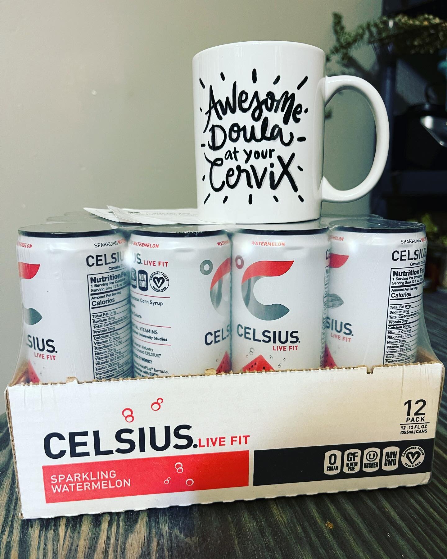 I got this sweet gift in the mail from a recent client @melmarie_photographs watermelon Celsius gets me through long birth; they are my favorite 🍉 and this mug is absolutely adorable, I love it! ☕️ I love my clients so much and am so thankful that t