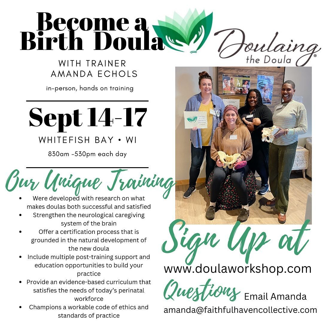 I&rsquo;d love to see you at my next training coming up soon! Sign up at www.doulaworkshop.com any questions, email me at: amanda@faithfulhavencollective.com #doulatraining #birthdoulatraining #doulaworkshop #doulaingthedoula #doulatrainingwisconsin 