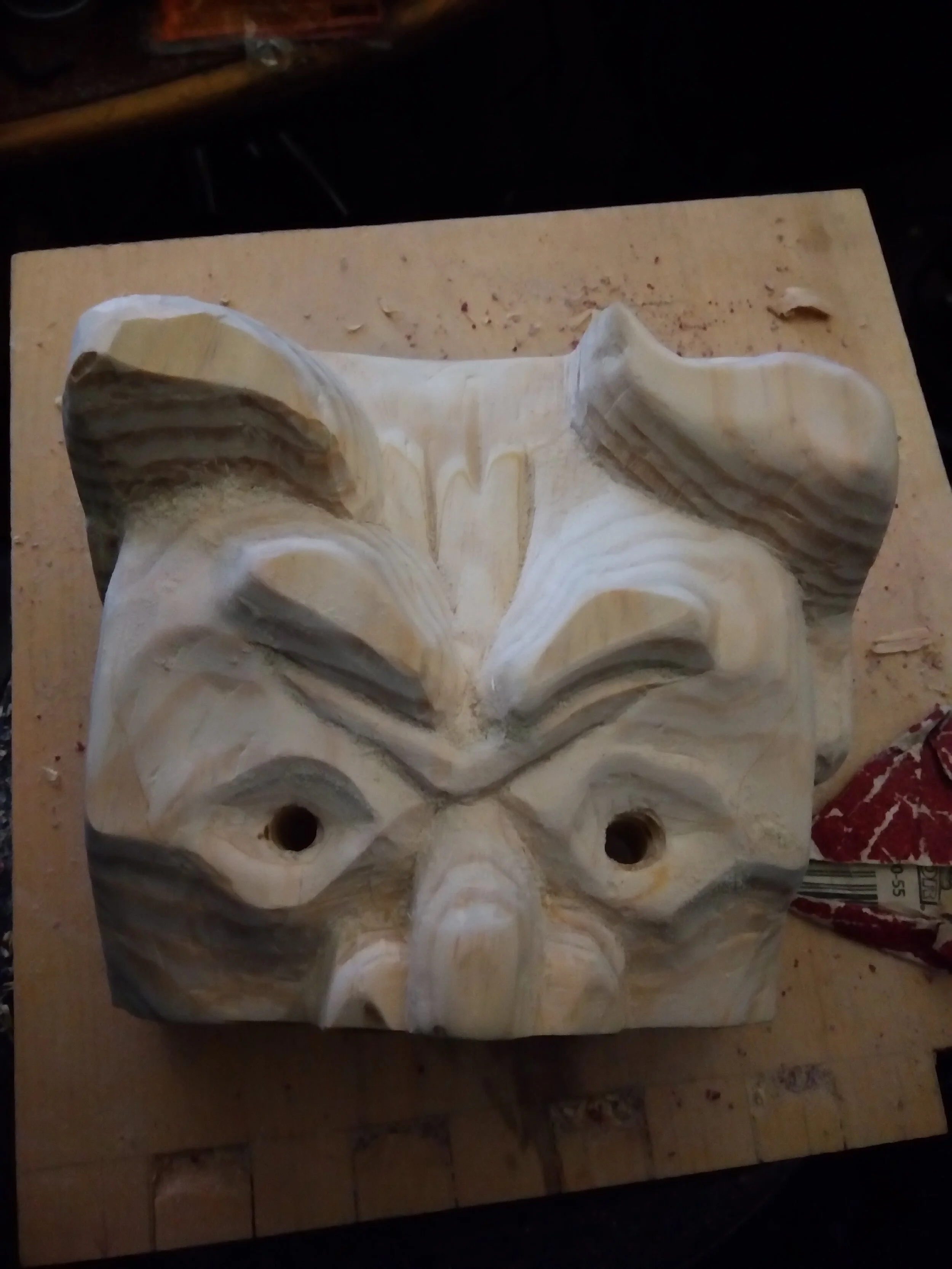 sanded and eyes drilled