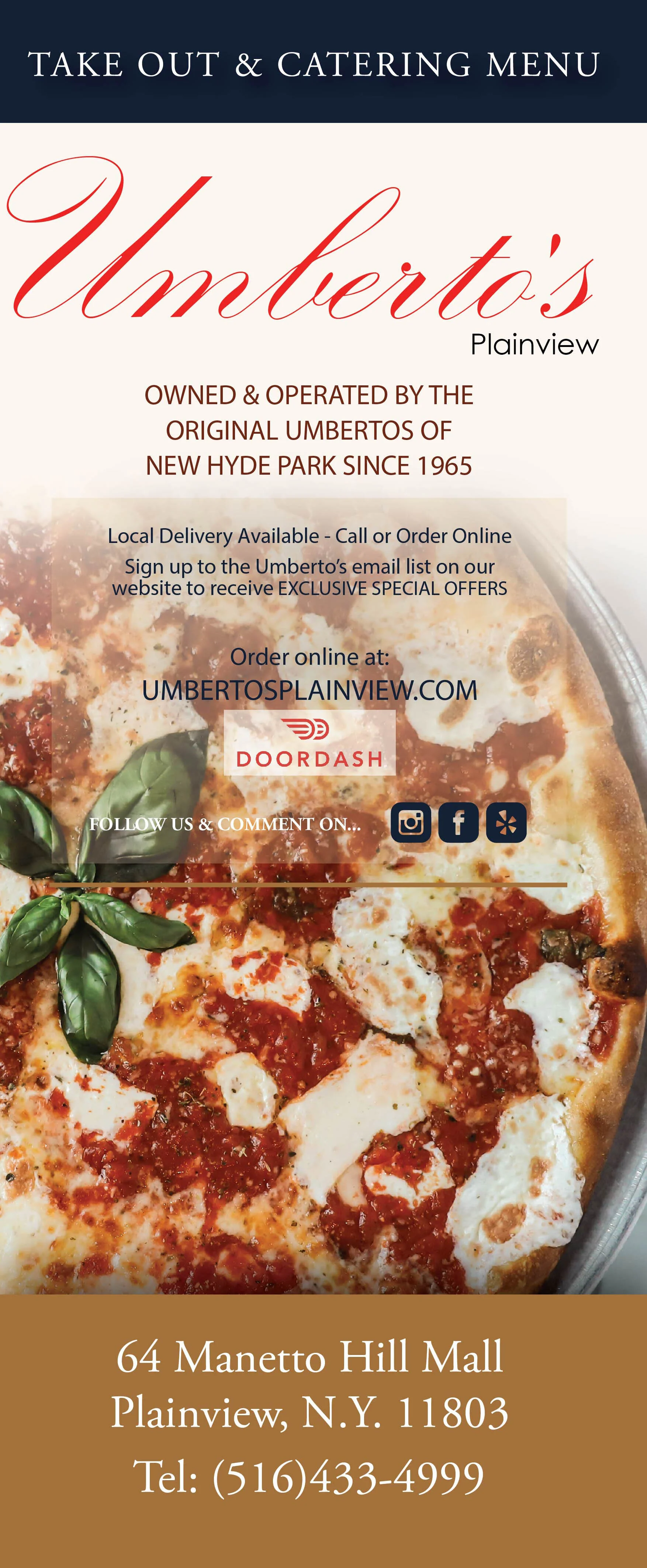 Umberto s Of Plainview Menu Best Pizza And Italian Food On Long