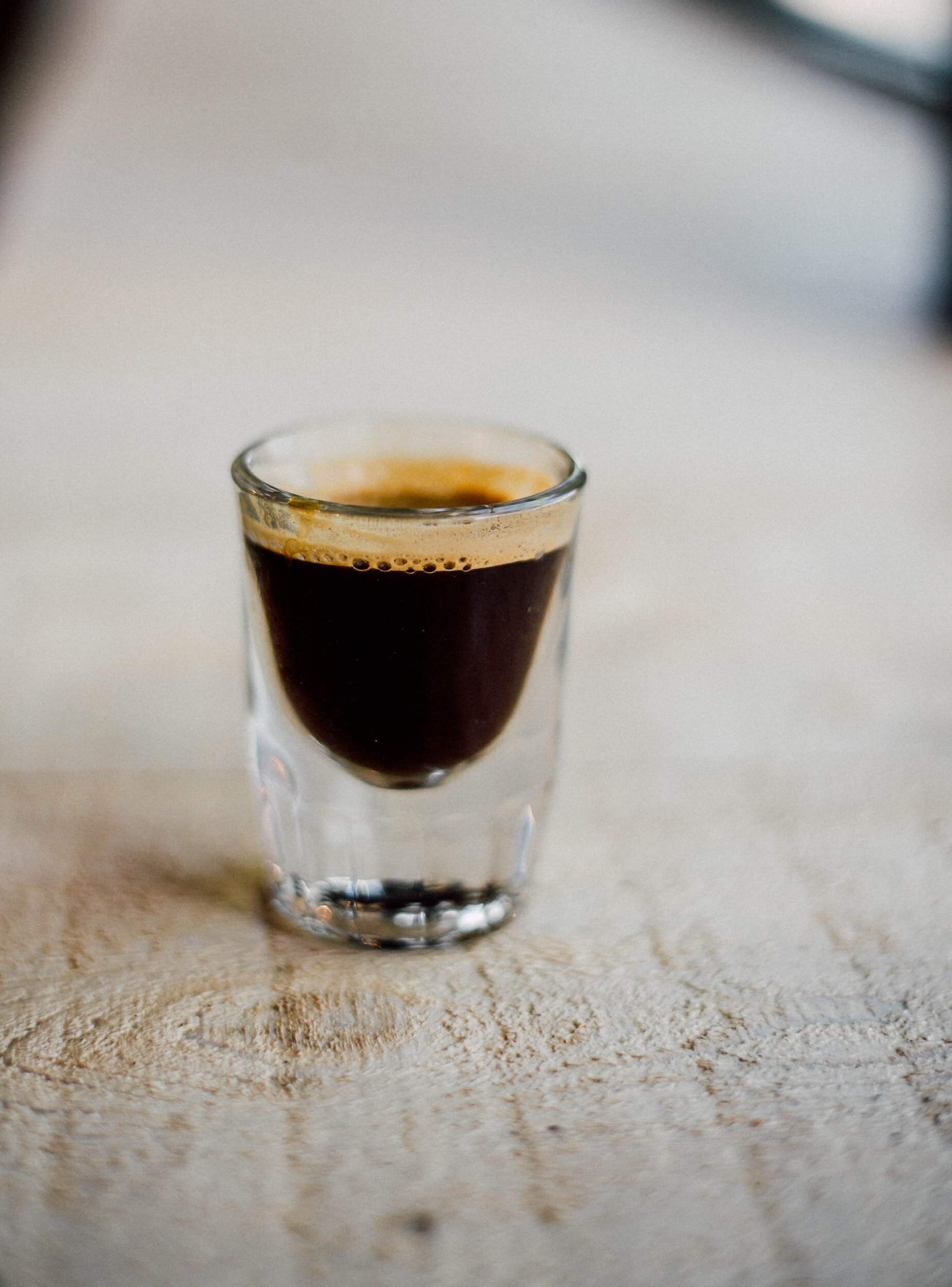 espresso shot in a glass