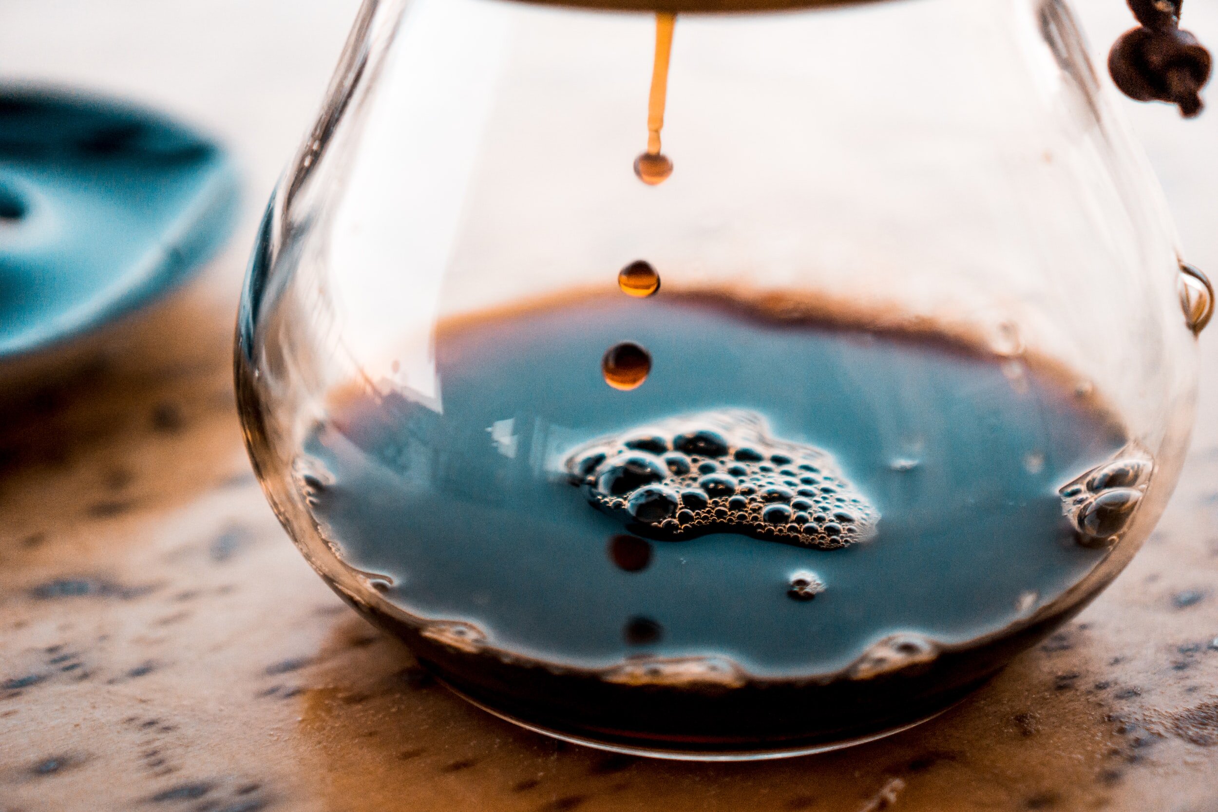 coffee dripping into glass carafe