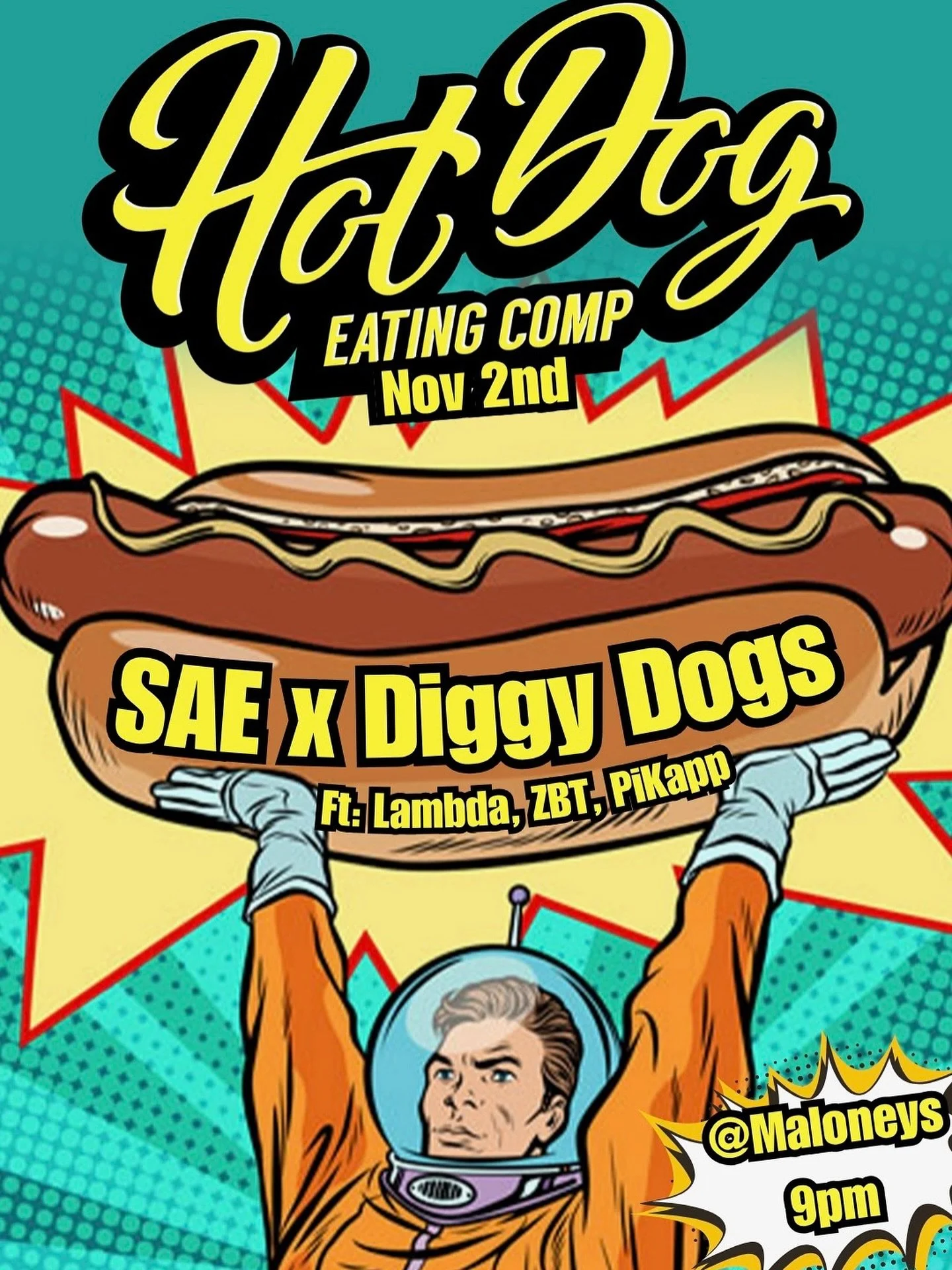 🌭 It&rsquo;s go time! 🌭

Join us this Sunday at 10 PM for the Diggy Dogs Hotdog Eating Contest &mdash; where Tampa&rsquo;s fraternities go head-to-head to see who will be the top dog 🏆

Bragging rights, glory, and a whole lot of hot dogs are on th