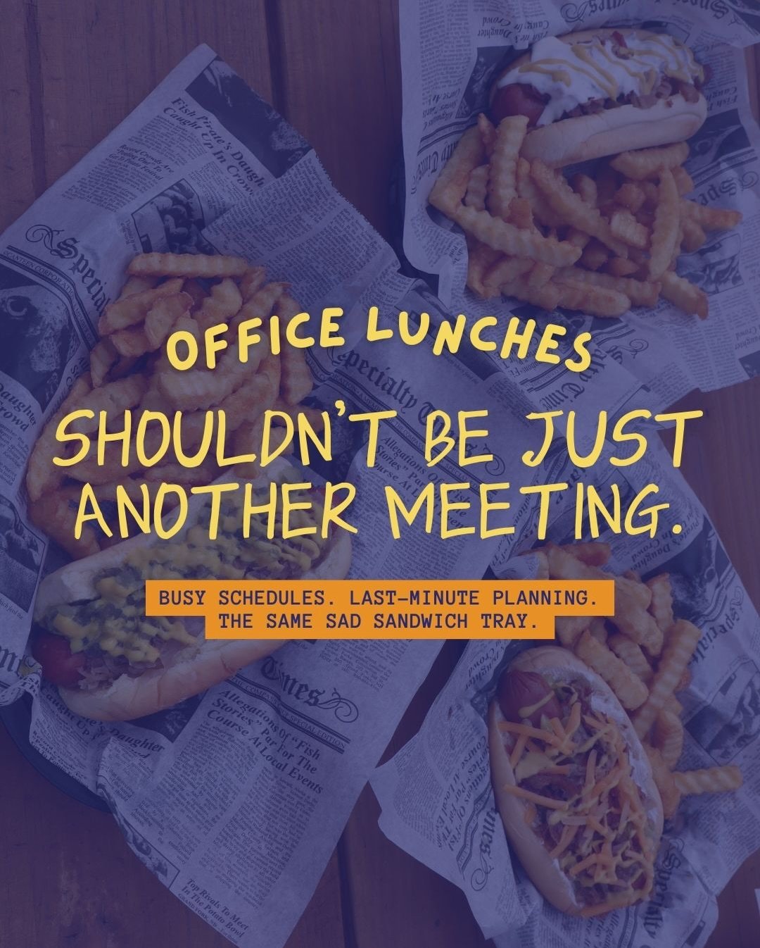 Office lunches shouldn&rsquo;t feel like another task on your to-do list.👇🏼

In 2026, we&rsquo;re making catering predictable, pre-planned, and actually exciting &mdash; with recurring options for offices that host often and don&rsquo;t have time t