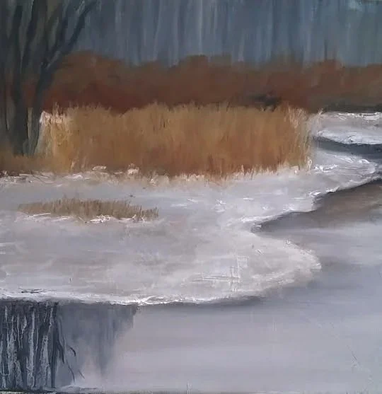 Thin Ice, 14 x 11 inches, oil.  ©Ann Scott 2025