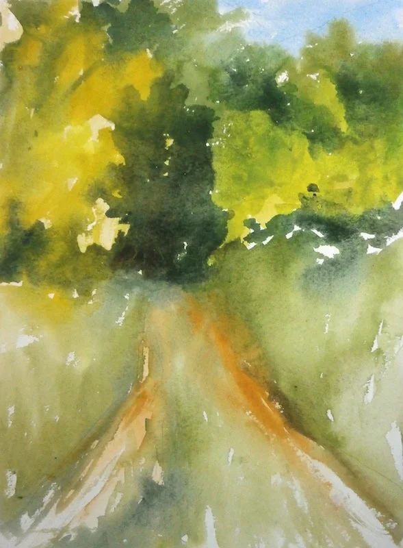 Path, 12 x 16 inches, watercolor.©Ann Scott 2024