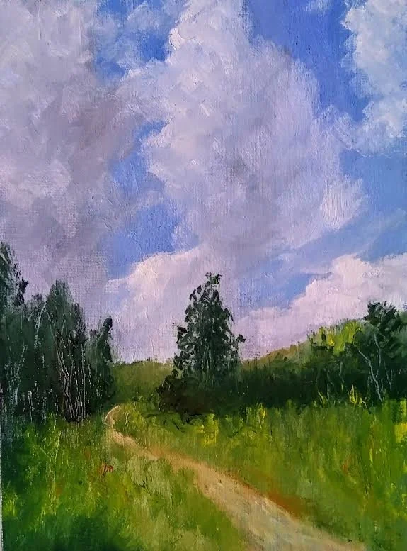 Path to the Clouds, 12 x 9 in, oil. ©Ann Scott 2025