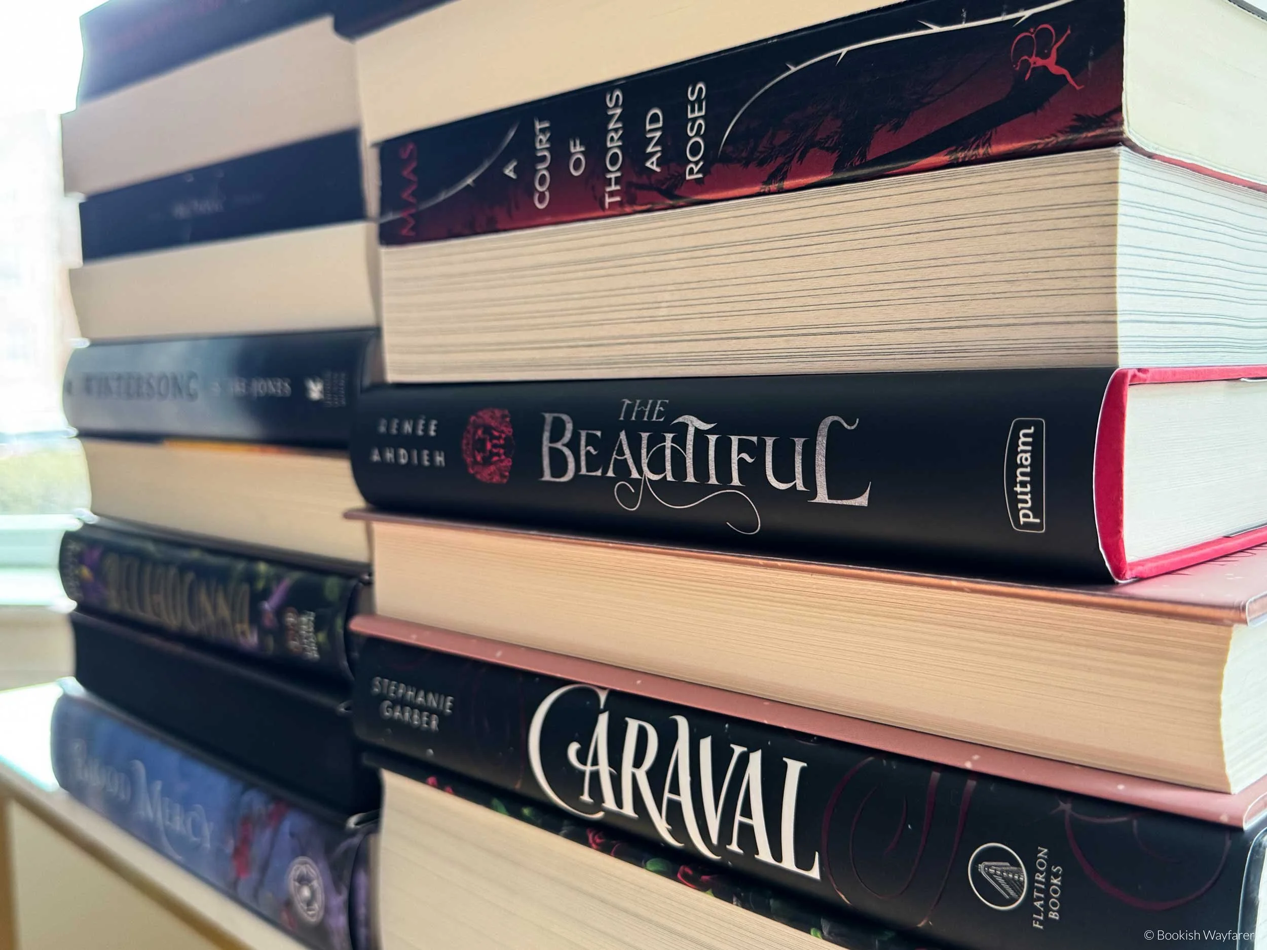 Two stacks of books side-by-side