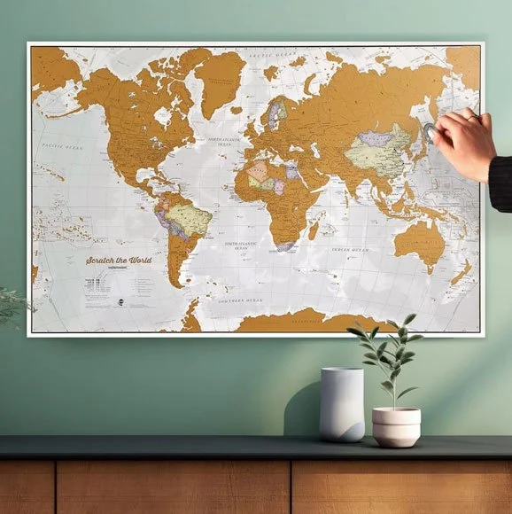 Maps International's scratch-off world map