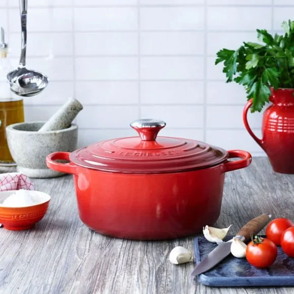 Red Le Creuset Dutch Oven