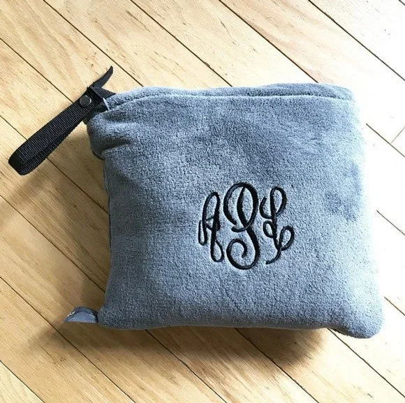 Miss Marisas Monograms' travel blanket