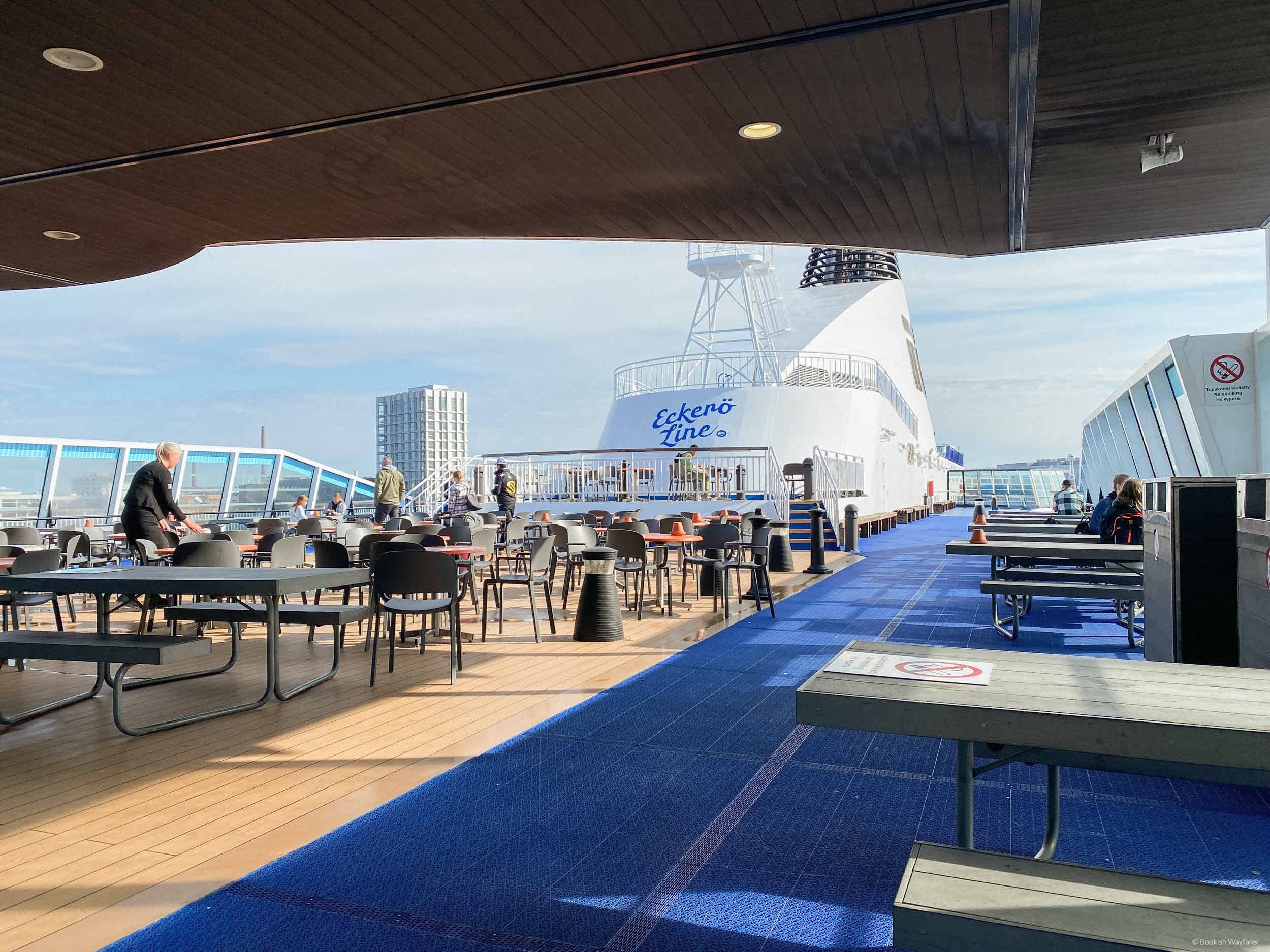 The sun deck aboard the M/S Finlandia ferry