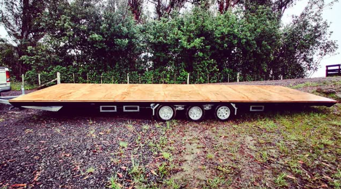 smart tiny house trailer in new zealand with timber subfloor