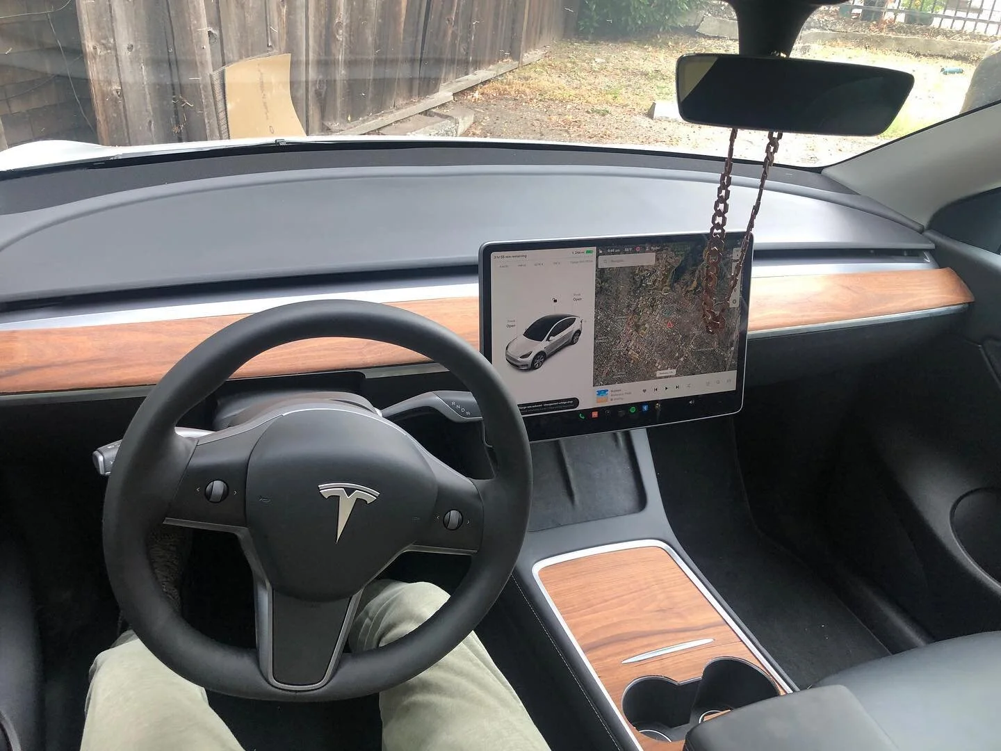Woodgrain Tesla Model 3/Y interior available for preorder now! Here is a before and after with a walnut dashboard and center console.