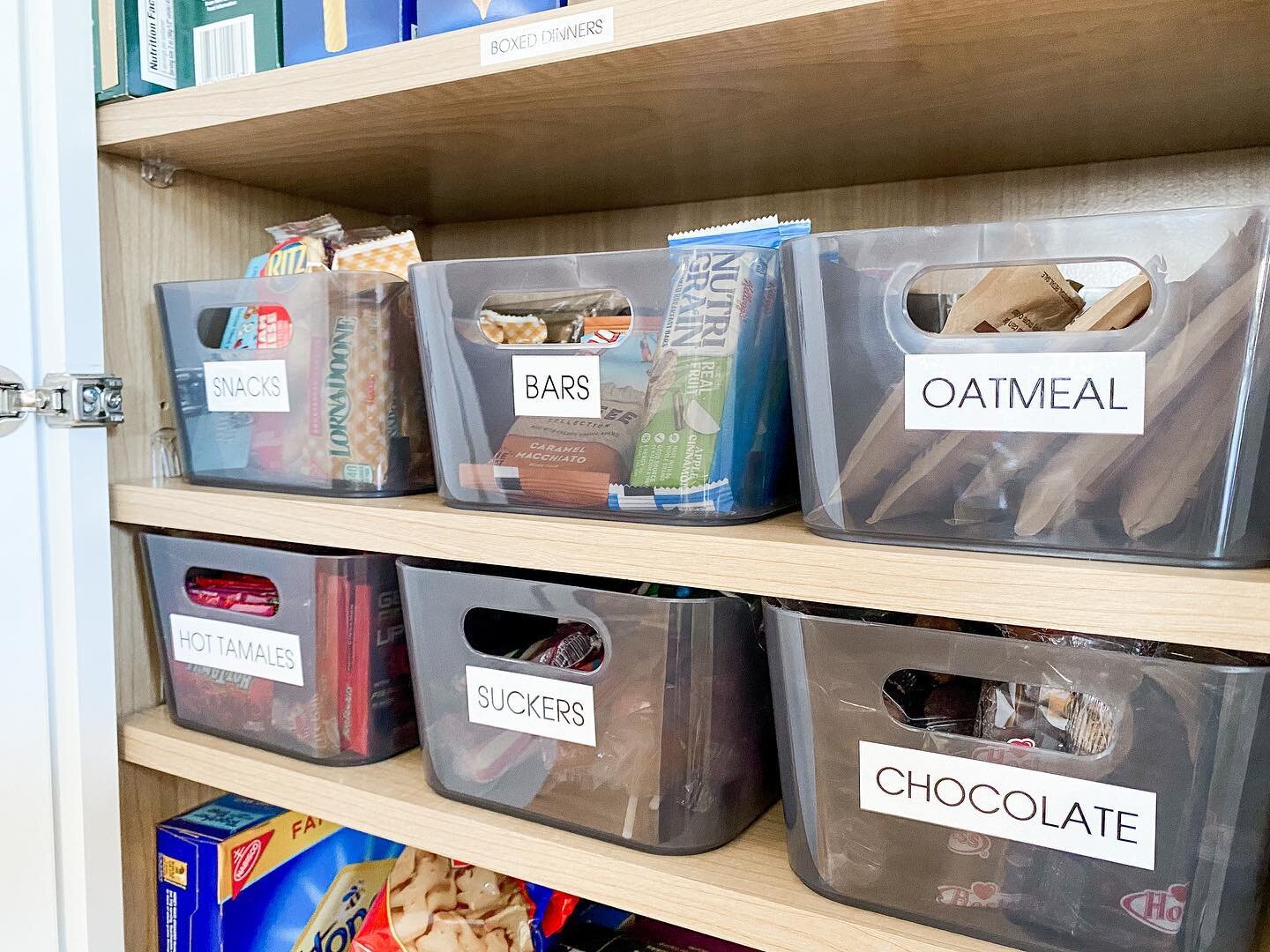 These plastics storage bins are on our favorite product list! They are one of our most used products due to the price and versatility. They also come in white and clear.