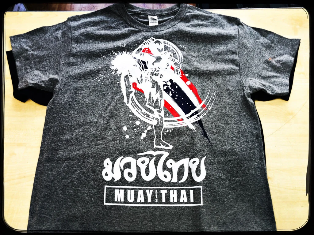 DTG print sample on grey t-shirt.JPG