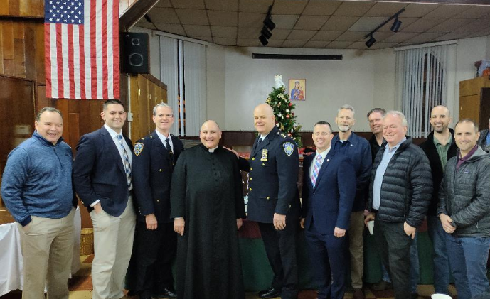 Police gathering at St. Josaphat Church in Bayside, Queens (2022)