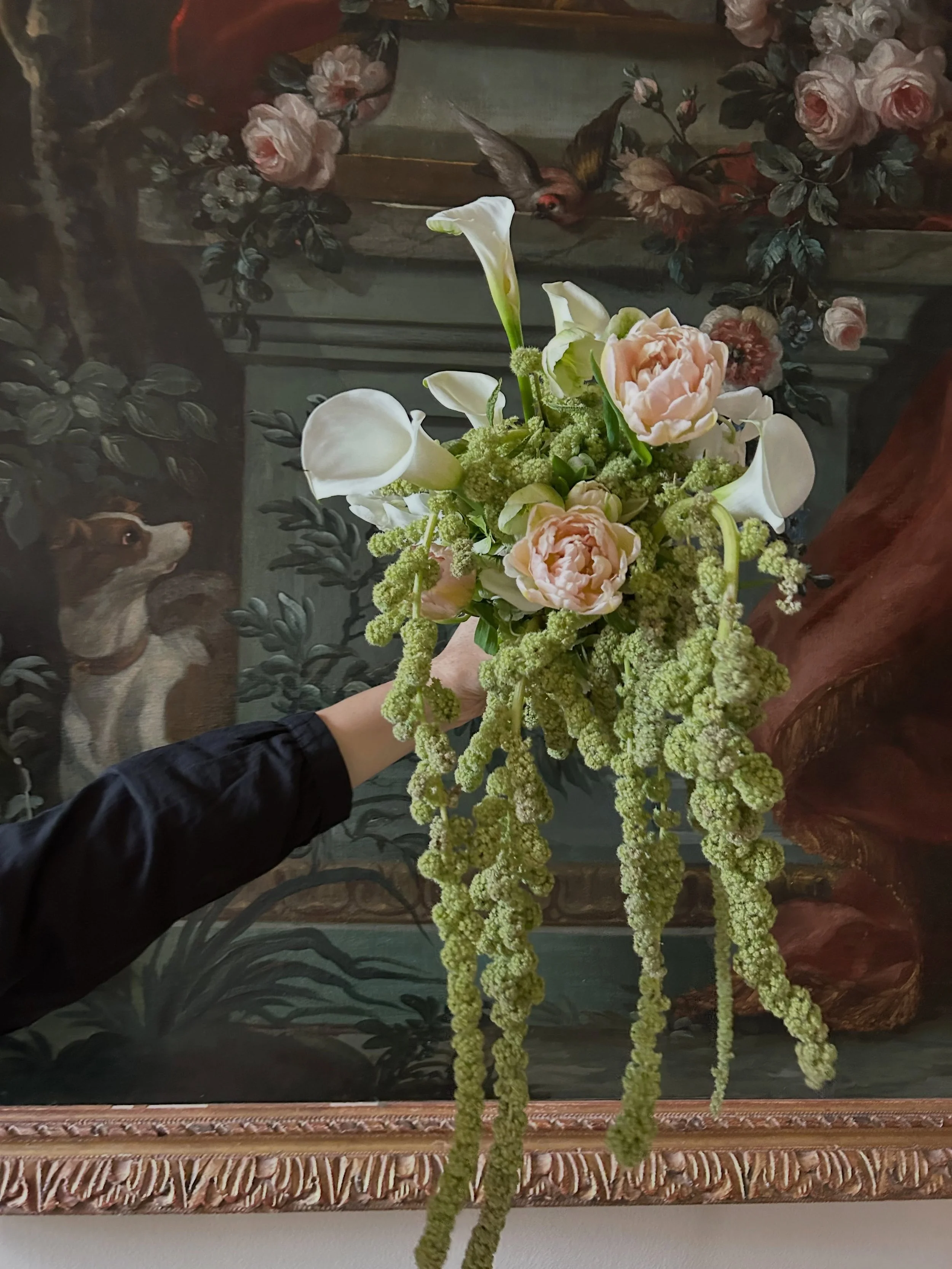 cool girl bridal florals, amaranthus edition 💚